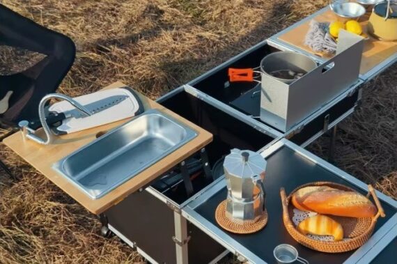 Kuchnia kempingowa – Mobilny box kuchenny z palnikiem i zlewem - Far Away Equipment