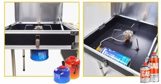 Kuchnia kempingowa – Mobilny box kuchenny z palnikiem i zlewem - Far Away Equipment