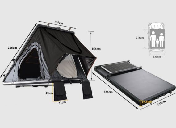 Namiot Dachowy twardy Matterhorn 135 aluminiowy szary | Far Away Equipment