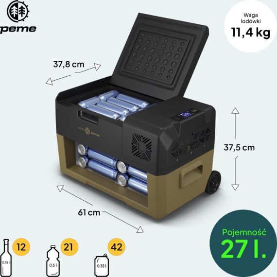 Lodówka turystyczna kompresorowa Peme 30 Dark Sky