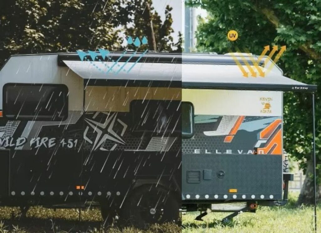 Markiza samochodowa Sport VAN 250 na przyczepie kempingowej
